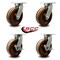 Service Caster 12 Inch Heavy Duty High Temp Phenolic Swivel Caster Set with 2 Brakes, 4PK SCC-KP92S1230-PHRHT-2-SLB-2 - alternate 1